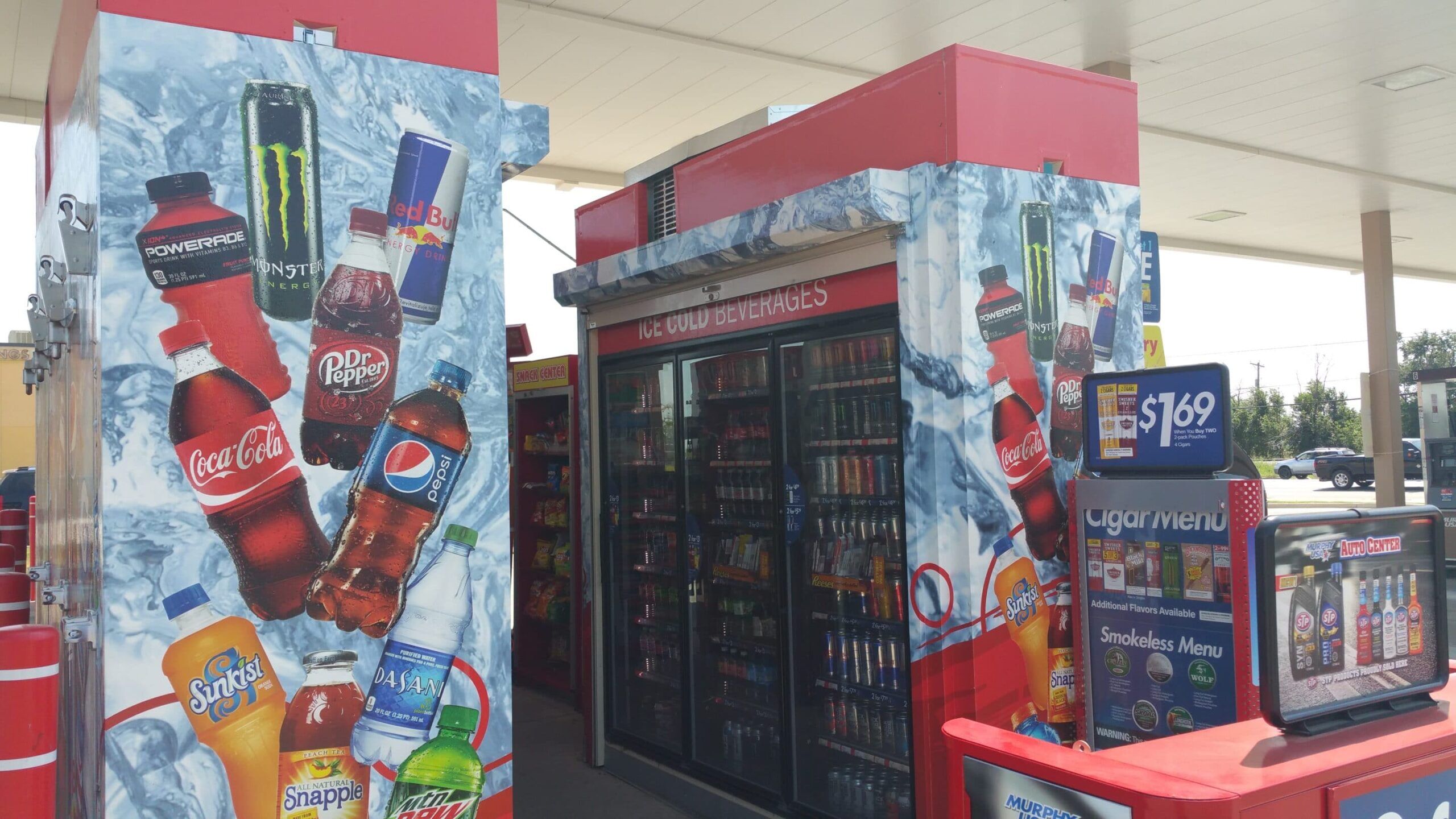 cooler at a convenience store