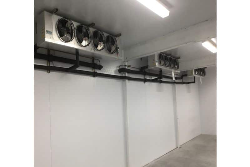 Evaporator units inside walk-in cooler