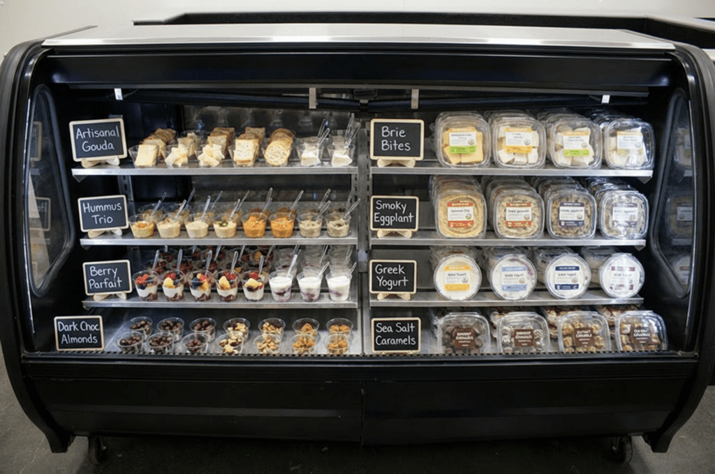 In-store sampling station made from INSTAWALL