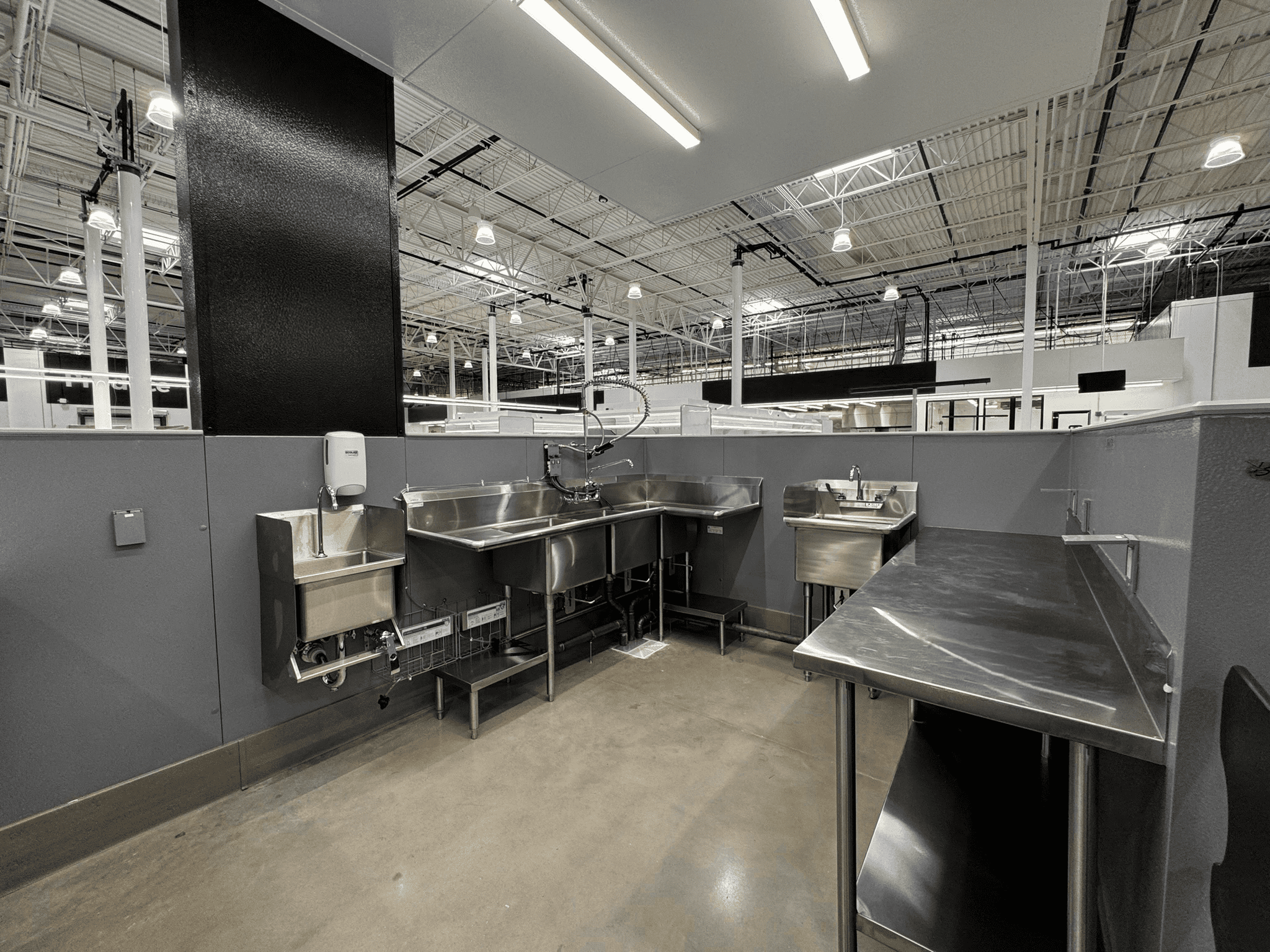 Interior of a spotlight station ready for fresh prepared food