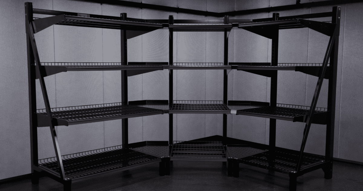 Convenience store beer cave stock shelving