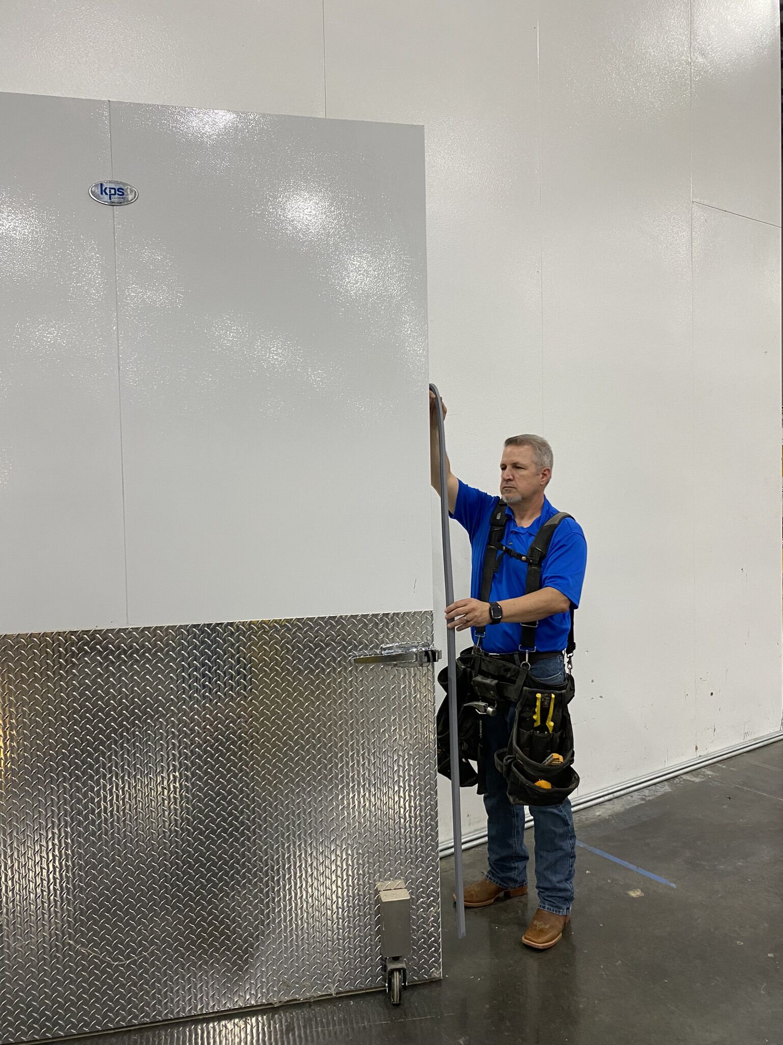 indoor walk-in cooler during maintenance