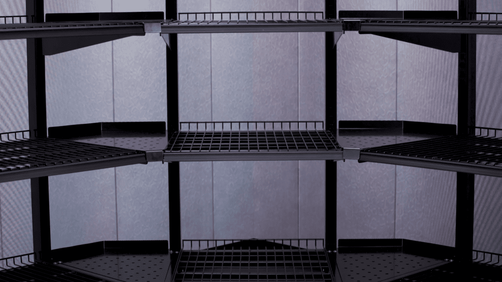 Open beer cave shelving for c-store beer caves